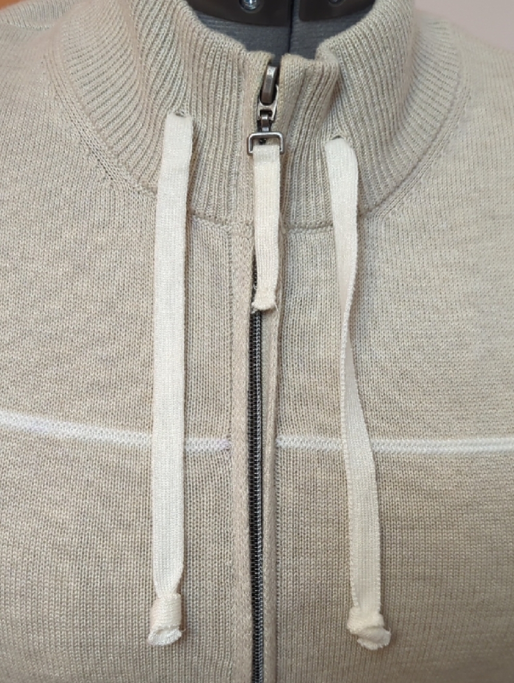 Olsen Zip-Up Knit Cardigan with Drawstring Waist - Picture 4 of 11